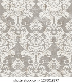Vector damask seamless pattern background. Classical luxury old fashioned damask ornament, royal victorian seamless texture for wallpapers, textile, wrapping. Exquisite floral baroque template.