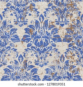 Vector damask seamless pattern background. Classical luxury old fashioned damask ornament, royal victorian seamless texture for wallpapers, textile, wrapping. Exquisite floral baroque template.