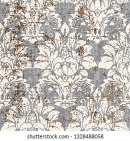 Vector damask seamless pattern background. Classical luxury old fashioned damask ornament, royal victorian seamless texture for wallpapers, textile, wrapping. Exquisite floral baroque template.
