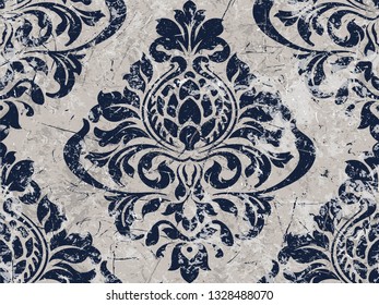 Vector damask seamless pattern background. Classical luxury old fashioned damask ornament, royal victorian seamless texture for wallpapers, textile, wrapping. Exquisite floral baroque template.