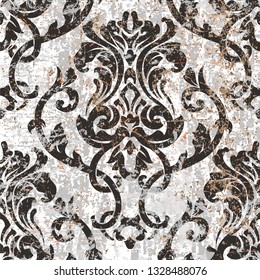 Vector damask seamless pattern background. Classical luxury old fashioned damask ornament, royal victorian seamless texture for wallpapers, textile, wrapping. Exquisite floral baroque template.