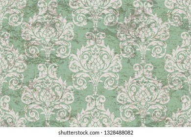 Vector damask seamless pattern background. Classical luxury old fashioned damask ornament, royal victorian seamless texture for wallpapers, textile, wrapping. Exquisite floral baroque template.