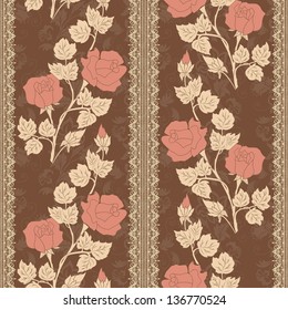 Vector damask seamless pattern background. Classical luxury old fashioned damask ornament, royal victorian seamless texture for wallpapers, textile, wrapping. Exquisite floral baroque template.