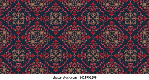 Vector damask seamless pattern background. Elegant luxury texture for wallpapers, backgrounds and page fill.