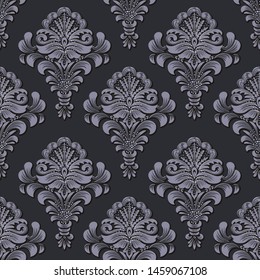 Vector damask seamless pattern background. Classical luxury old fashioned damask ornament, royal victorian seamless texture for wallpapers, textile, wrapping. Exquisite floral baroque template.