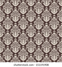 Vector damask seamless pattern background. Elegant luxury texture for wallpapers, backgrounds and page fill.