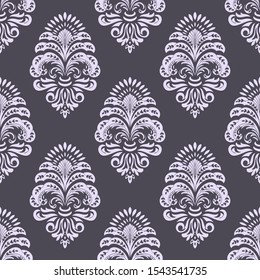 Vector damask seamless pattern background. Classical luxury old fashioned damask ornament, royal victorian seamless texture for wallpapers, textile, wrapping. Exquisite floral baroque template.