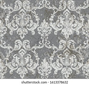 Vector damask seamless pattern background. Classical luxury old fashioned damask ornament, royal victorian seamless texture for wallpapers, textile, wrapping. Exquisite floral baroque template.