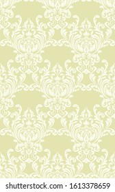 Vector damask seamless pattern background. Classical luxury old fashioned damask ornament, royal victorian seamless texture for wallpapers, textile, wrapping. Exquisite floral baroque template.