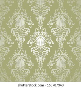 Vector damask seamless pattern background. Elegant luxury texture for wallpapers, backgrounds and page fill.