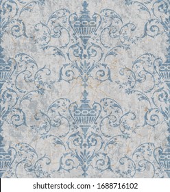 Vector damask seamless pattern background. Classical luxury old fashioned damask ornament, royal victorian seamless texture for wallpapers, textile, wrapping. Exquisite floral baroque template.