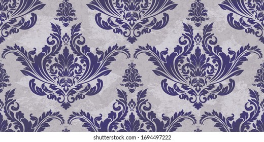 Vector damask seamless pattern background. Classical luxury old fashioned damask ornament, royal victorian seamless texture for wallpapers, textile, wrapping. Exquisite floral baroque template.