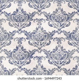 Vector damask seamless pattern background. Classical luxury old fashioned damask ornament, royal victorian seamless texture for wallpapers, textile, wrapping. Exquisite floral baroque template.