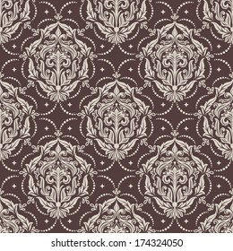 Vector damask seamless pattern background. Elegant luxury texture for wallpapers, backgrounds and page fill.