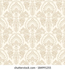 Vector damask seamless pattern background. Elegant luxury texture for wallpapers, backgrounds and page fill.