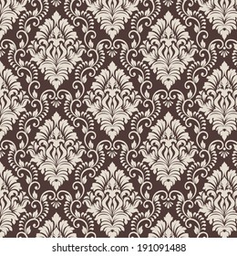 Vector damask seamless pattern background. Elegant luxury texture for wallpapers, backgrounds and page fill.