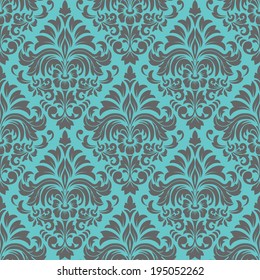 Vector damask seamless pattern background. Elegant luxury texture for wallpapers, backgrounds and page fill.