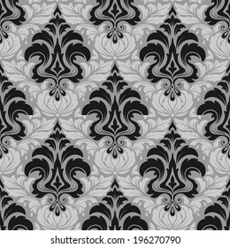 Vector damask seamless pattern background. Elegant luxury texture for wallpapers, backgrounds and page fill.