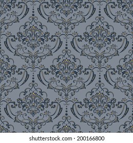 Vector damask seamless pattern background. Elegant luxury texture for wallpapers, backgrounds and page fill.