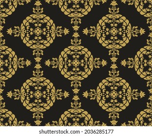 Vector damask seamless pattern background. Elegant luxury texture for wallpapers, backgrounds and page fill.