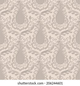 Vector damask seamless pattern background. Elegant luxury texture for wallpapers, backgrounds and page fill.