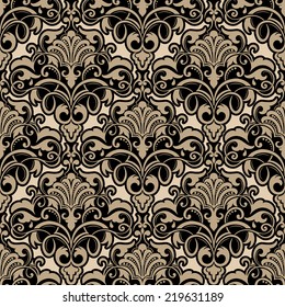 Vector damask seamless pattern background. Elegant luxury texture for wallpapers, backgrounds and page fill.