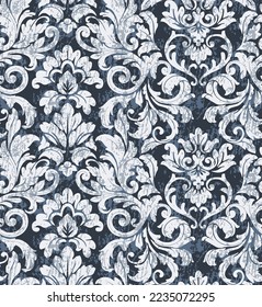 Vector damask seamless pattern background. Classical luxury old-fashioned damask ornament, royal Wallpaper in the style of Baroque. A seamless vector background. Floral pattern.