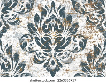 Vector damask seamless pattern background. Classical luxury old fashioned damask ornament, royal victorian seamless texture for wallpapers, textile, wrapping. Exquisite floral baroque template.