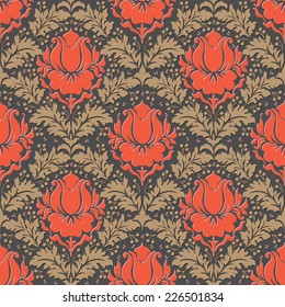 Vector damask seamless pattern background. Elegant luxury texture for wallpapers, backgrounds and page fill.
