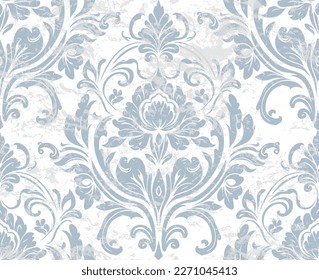 Vector damask seamless pattern background. Classical luxury old fashioned damask ornament, royal victorian seamless texture for wallpapers, textile, wrapping. Exquisite floral baroque template.