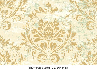 Vector damask seamless pattern background. Classical luxury old fashioned damask ornament, royal victorian seamless texture for wallpapers, textile, wrapping. Exquisite floral baroque template.