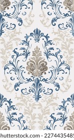 Vector damask seamless pattern background. Classical luxury old fashioned damask ornament, royal victorian seamless texture for wallpapers, textile, wrapping. 