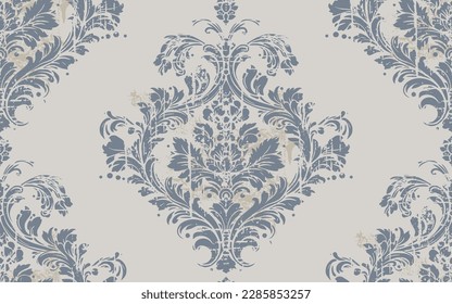 Image vectorielle arrière-plan damassé harmonieux, motif harmonieux. Luxe classique, ornement damassé classique, texture royale victorienne harmonieuse pour papiers peints, textile, enveloppement. Exquis modèle baroque floral.