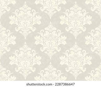 Vector damask seamless pattern background. Classical luxury old fashioned damask ornament, royal victorian seamless texture for wallpapers, textile, wrapping. Exquisite floral baroque template.