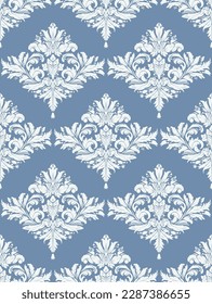 Vector damask seamless pattern background. Classical luxury old fashioned damask ornament, royal victorian seamless texture for wallpapers, textile, wrapping. Exquisite floral baroque template.