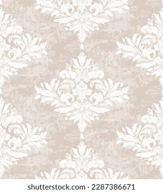 Vector damask seamless pattern background. Classical luxury old fashioned damask ornament, royal victorian seamless texture for wallpapers, textile, wrapping. Exquisite floral baroque template.