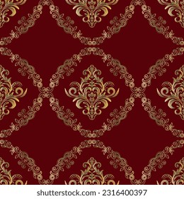 Vector damask seamless pattern background. Damask wallpaper. Vector Illustration