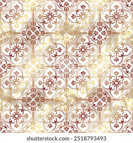 Vector damask seamless pattern background. Vintage ornamental template with pattern. Indian, Arabic. Vector illustration