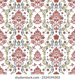 Vector damask seamless pattern background. Classical luxury old fashioned damask ornament, royal victorian seamless texture for wallpapers, textile, wrapping.