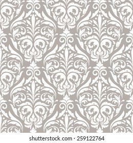 Vector damask seamless pattern background. Elegant luxury texture for wallpapers, backgrounds and page fill.
