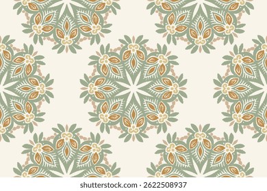 Máscara de vetor plano de fundo padrão sem costura. Elegante textura de luxo para papéis de parede e decoração.Motivos Ikat floral bordado.Padrão oriental étnico tradicional.Geometric flor folclore ornamentos.
