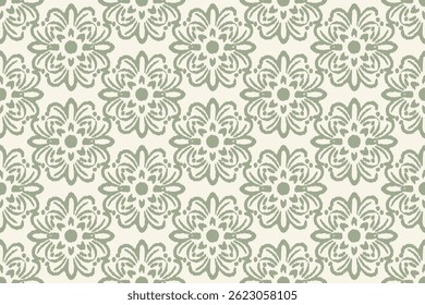 Máscara de vetor plano de fundo padrão sem costura. Elegante textura de luxo para papéis de parede e decoração.Motivos Ikat floral bordado.Padrão oriental étnico tradicional.Geometric flor folclore ornamentos.
