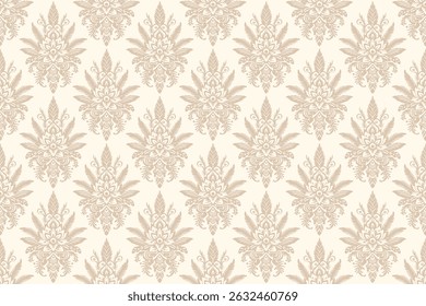 Vector damask seamless pattern background. Ikat floral embroidery.Ethnic oriental traditional.Aztec African boho paisley patterns. Design for texture, fabric, clothing, wrapping, decoration