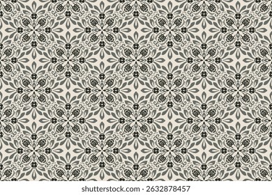 Máscara de vetor plano de fundo padrão sem costura. Elegante textura de luxo para papéis de parede, fundos e página fill.Motifs Ikat bordado floral.Etnic padrão oriental tradicional.folclore geométrico