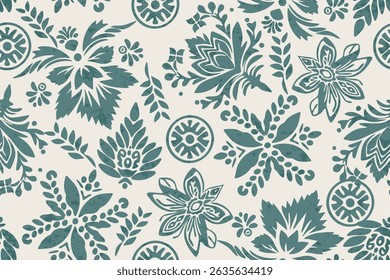 Máscara de vetor plano de fundo padrão sem costura. Elegante textura de luxo para papéis de parede, fundos e página fill.Motifs Ikat floral bordado.étnico padrão oriental tradicional.folclore geométrico