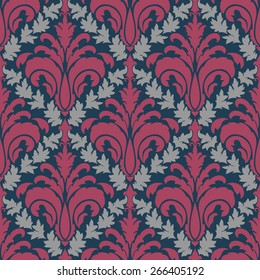 Vector damask seamless pattern background. Elegant luxury texture for wallpapers, backgrounds and page fill.