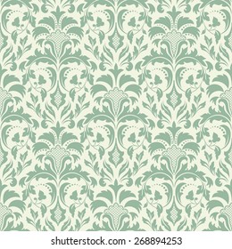 Vector damask seamless pattern background. Elegant luxury texture for wallpapers, backgrounds and page fill.