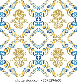 Vector damask seamless pattern background. Classical luxury old fashioned damask ornament, royal victorian seamless 