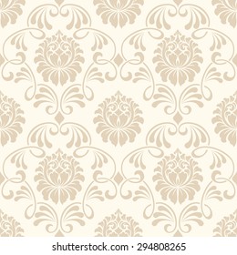 Vector damask seamless pattern background. Elegant luxury texture for wallpapers, backgrounds and page fill.