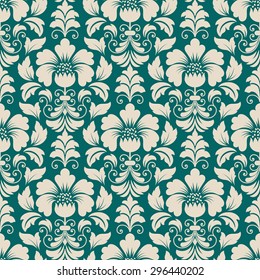 Vector damask seamless pattern background. Elegant luxury texture for wallpapers, backgrounds and page fill.